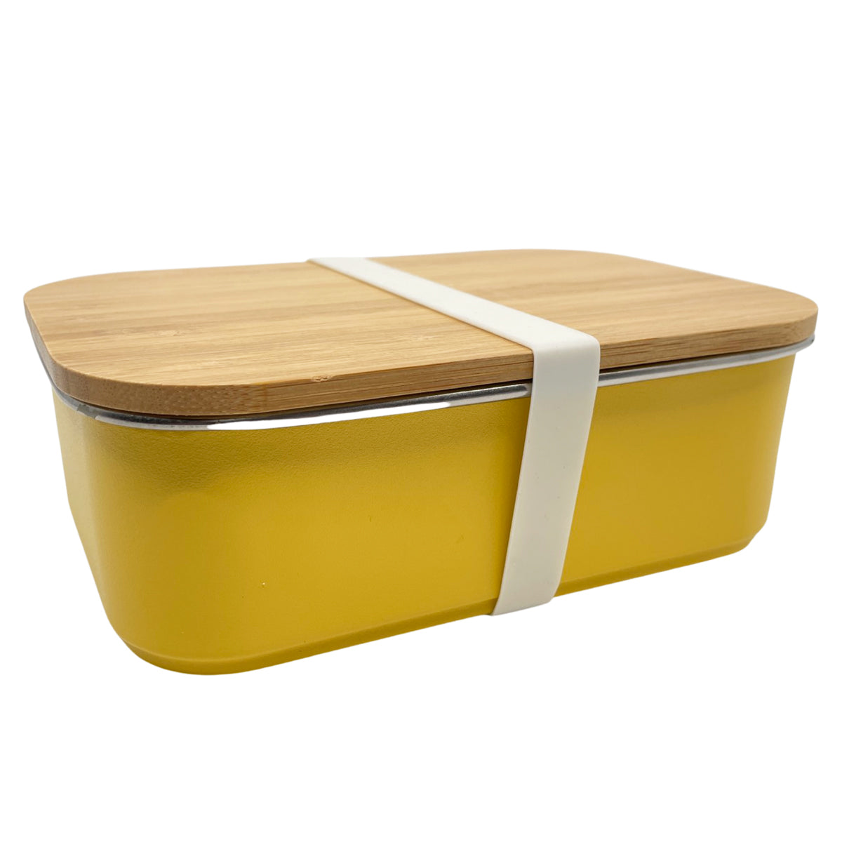 Smikkels | lunchbox geel met bamboo deksel 900ml