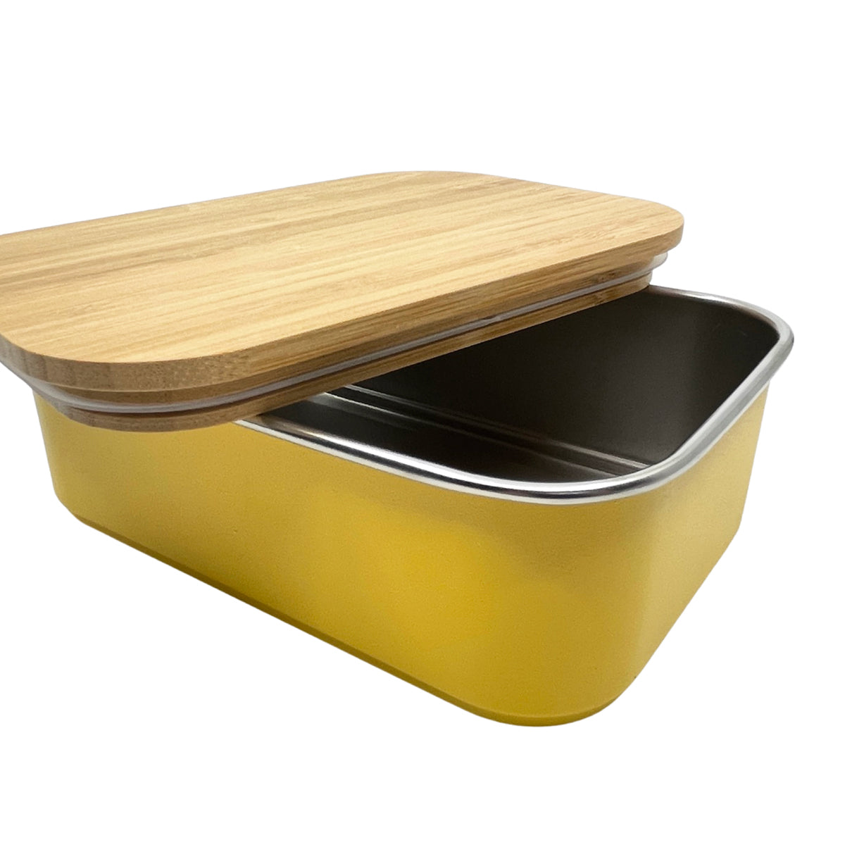 Smikkels | lunchbox geel met bamboo deksel 900ml
