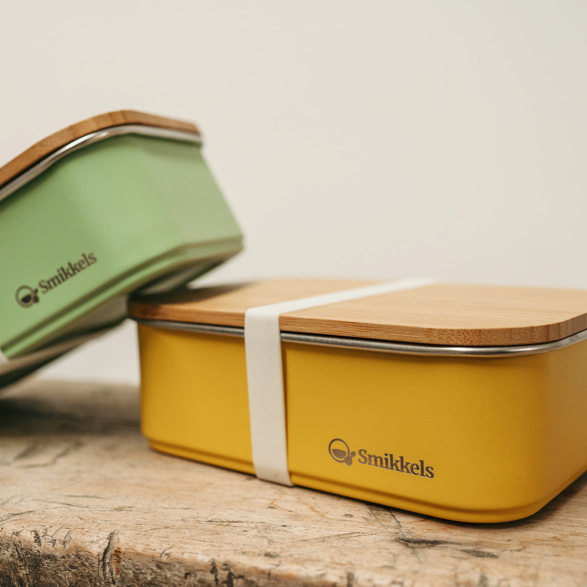 Smikkels | Lunchbox Met Bamboe Deksel Groen 900ml