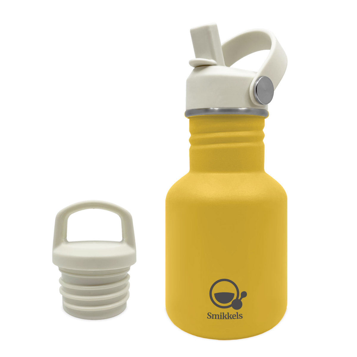 Smikkels | drinkfles rvs geel 350ml