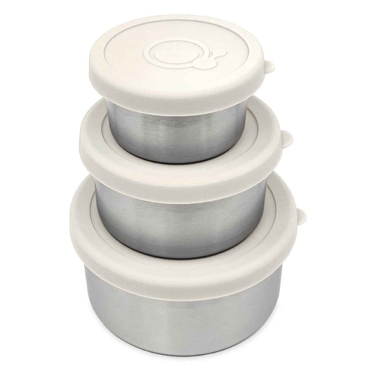 Smikkels | Stainless Steel Food Containers 110/220/400ml White 3-pack
