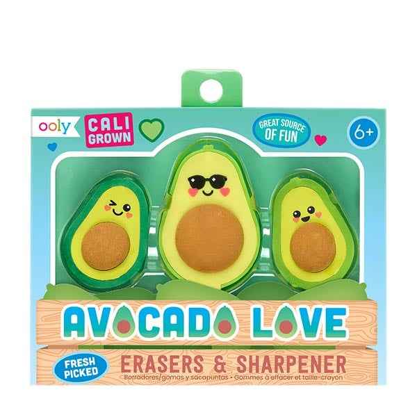 Ooly | Avocado Love Gum En Puntenslijper Set Van 3