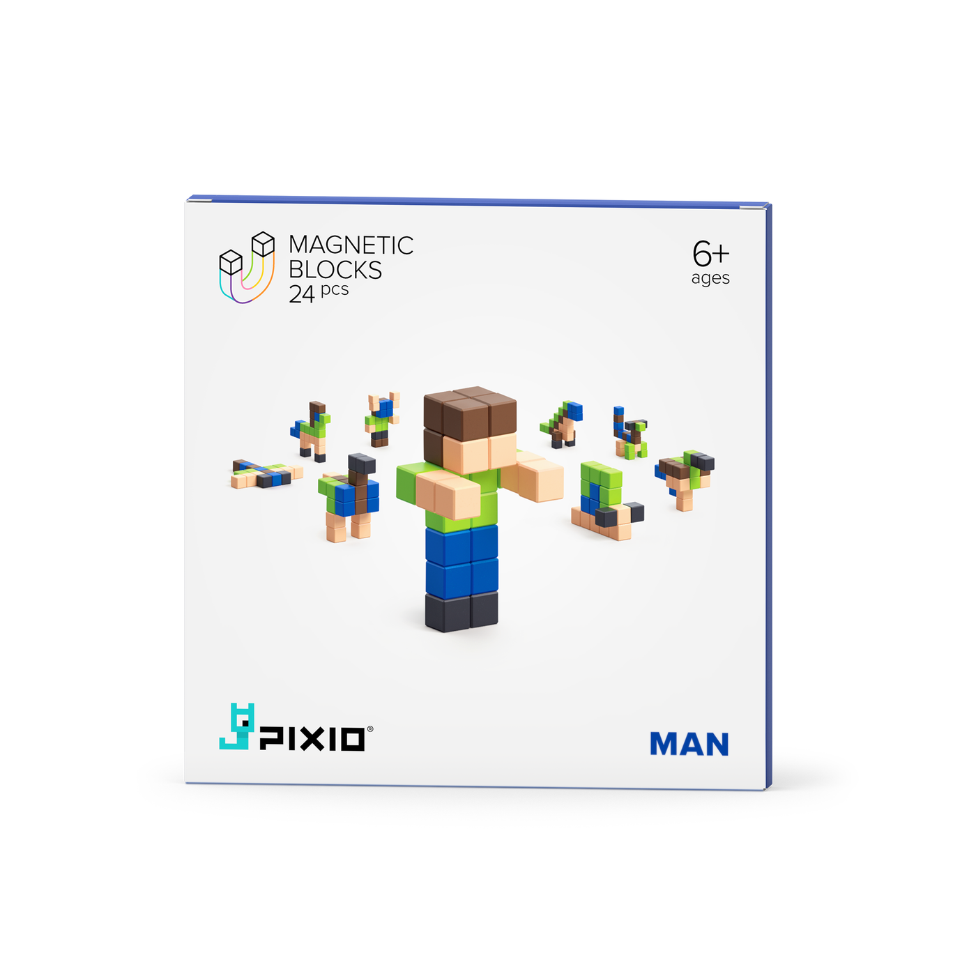 Pixio | Magnetische Blokken Story Series Man 24 Stuks