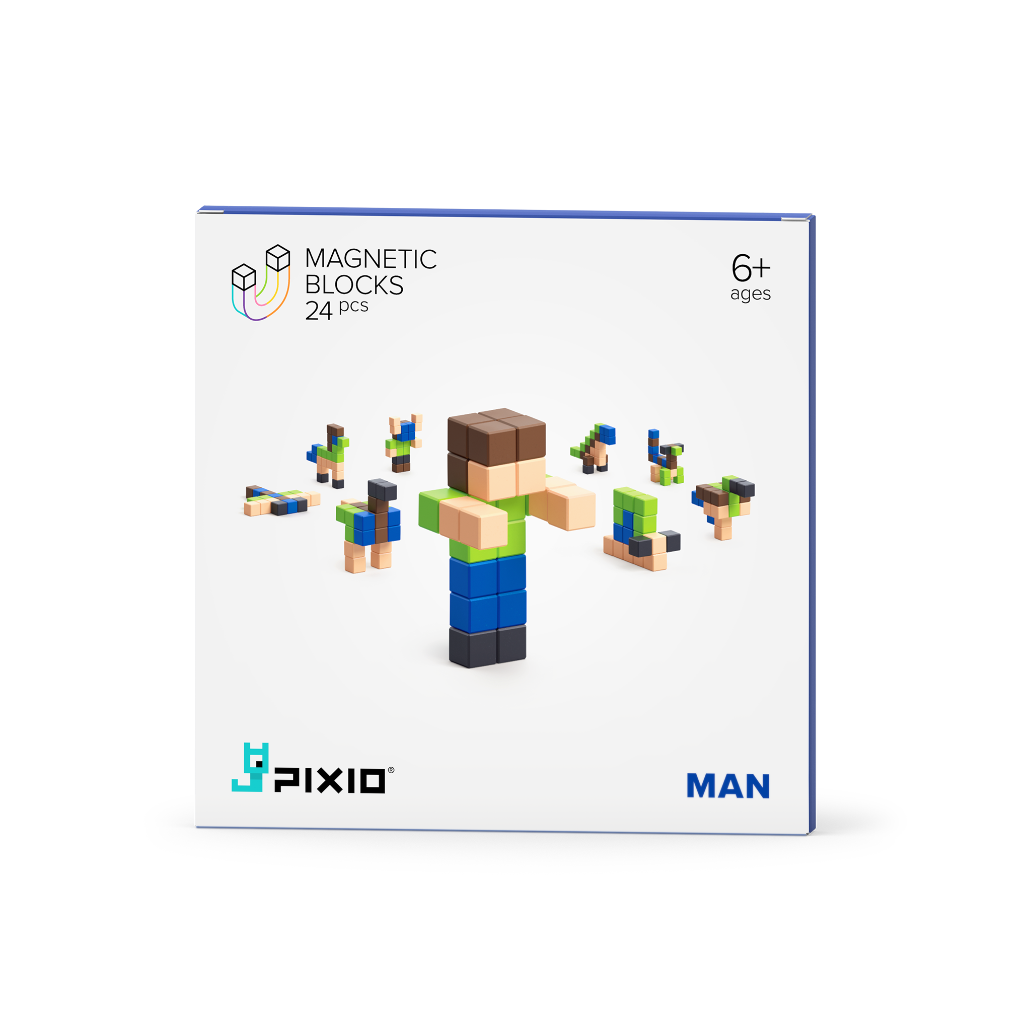 Pixio | Magnetische Blokken Story Series Man 24 Stuks