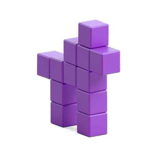 Pixio | Magnetische Blokken Color Series Violet Horse 12 Stuks