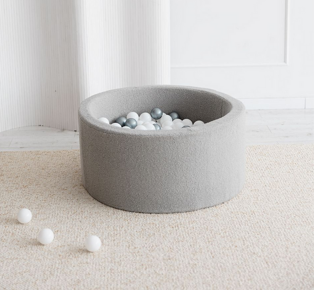 Moje | Ballenbad BouclÃ© - Grey 90x40 cm + Ballen