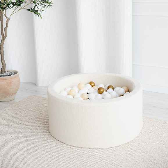 Moje | Bouclé Ball Pit - Cream 90x40 cm + Balls