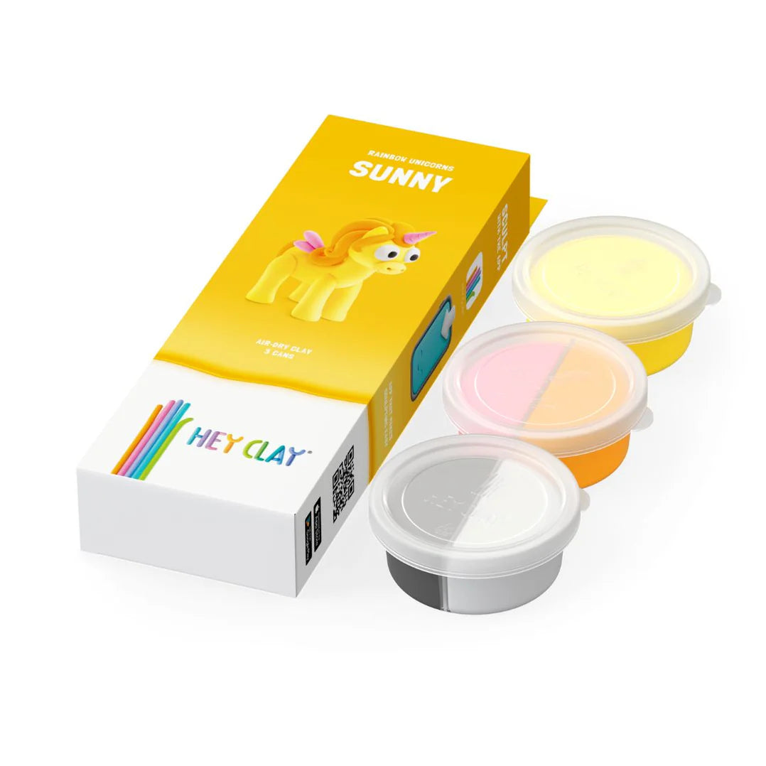 Hey Clay | Boetseerklei Regenboog Eenhoorn - Sunny