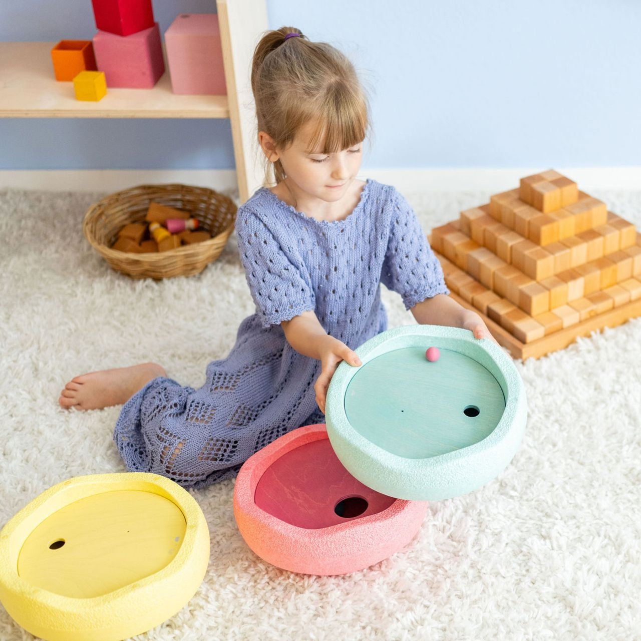 Grimm's | Grimm's x Stapelstein Rolling Discs Cool Pastel