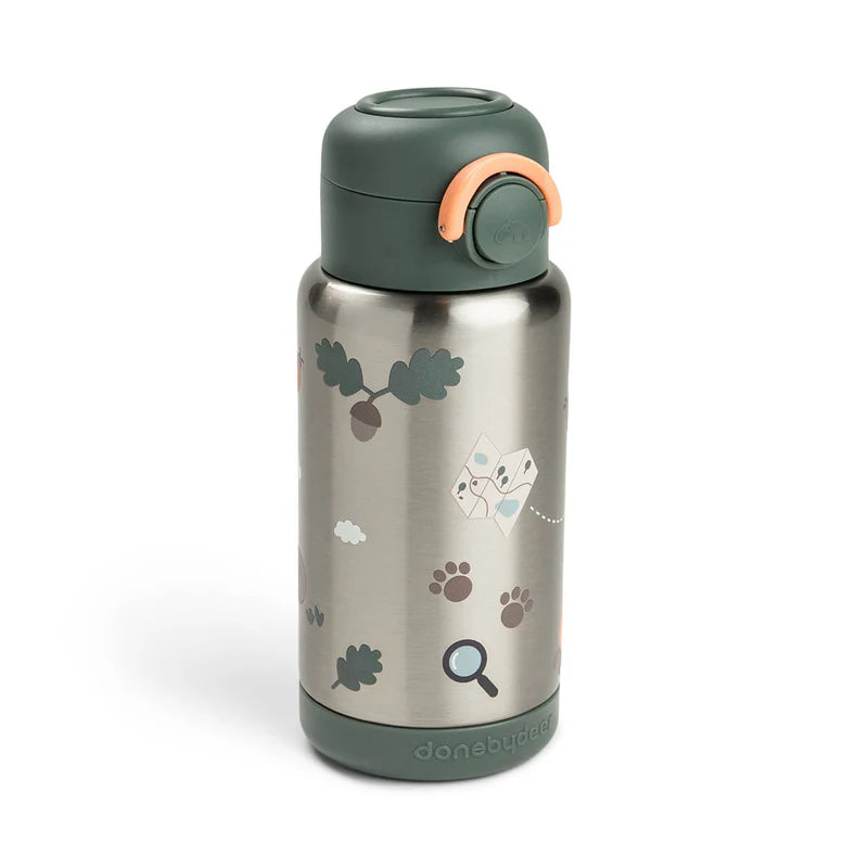 Done by Deer | rvs drinkfles tiny trails green 340ml