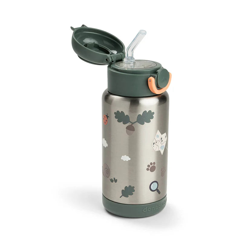 Done by Deer | rvs drinkfles tiny trails green 340ml