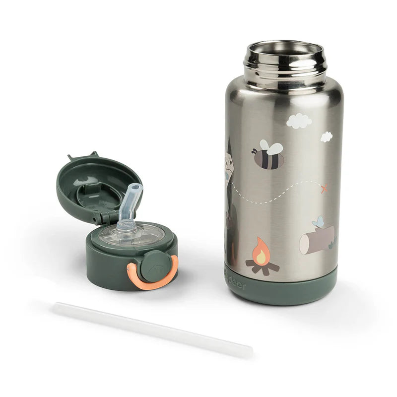Done by Deer | rvs drinkfles tiny trails green 340ml