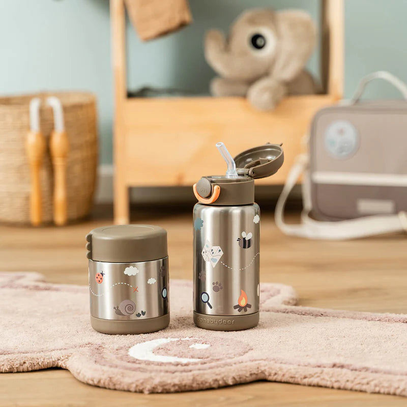 Done by Deer | rvs drinkfles tiny trails sand 340ml