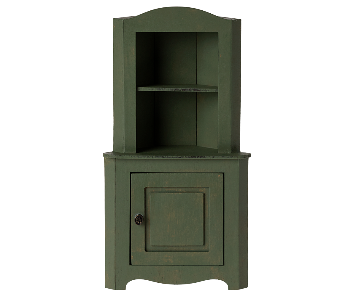 Maileg | Miniature Dark Green Corner Cabinet