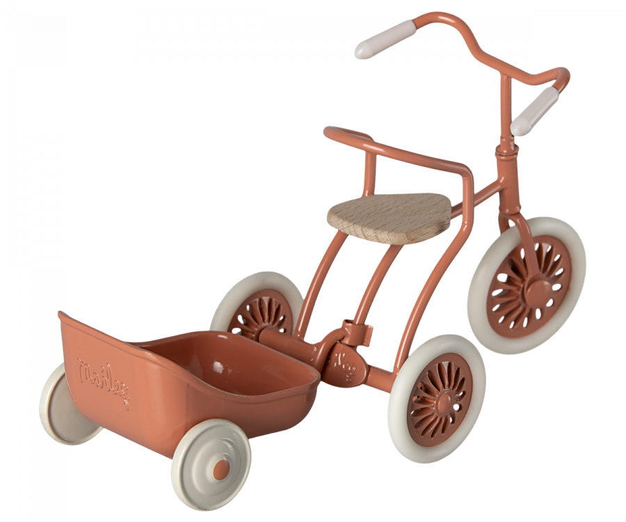 Maileg Mouse Tricycle Trailer Coral