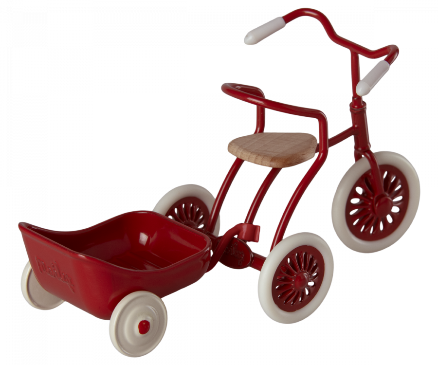 Maileg Red Mouse Tricycle Trailer