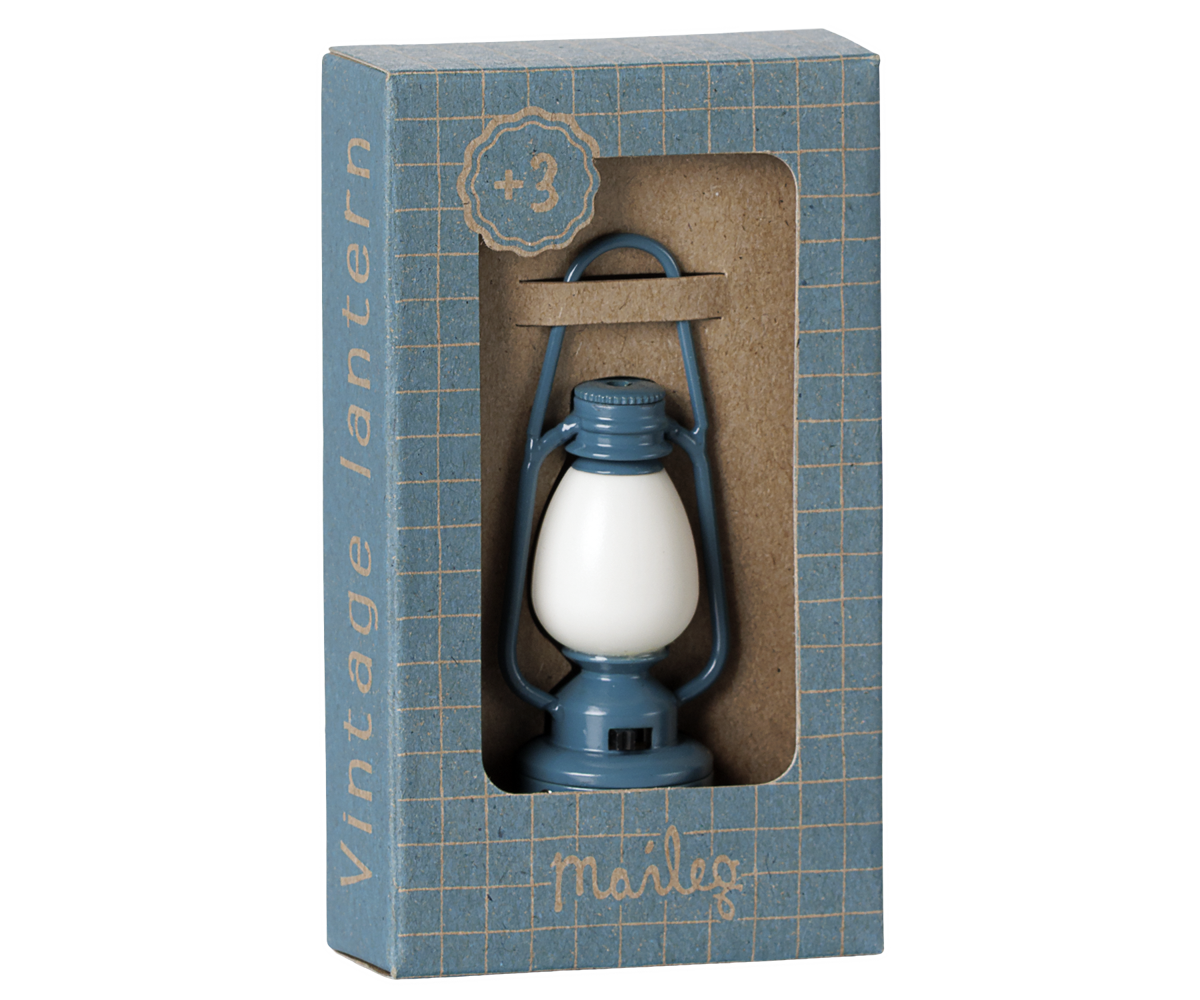 Maileg | Vintage lantern, Mouse - Blue