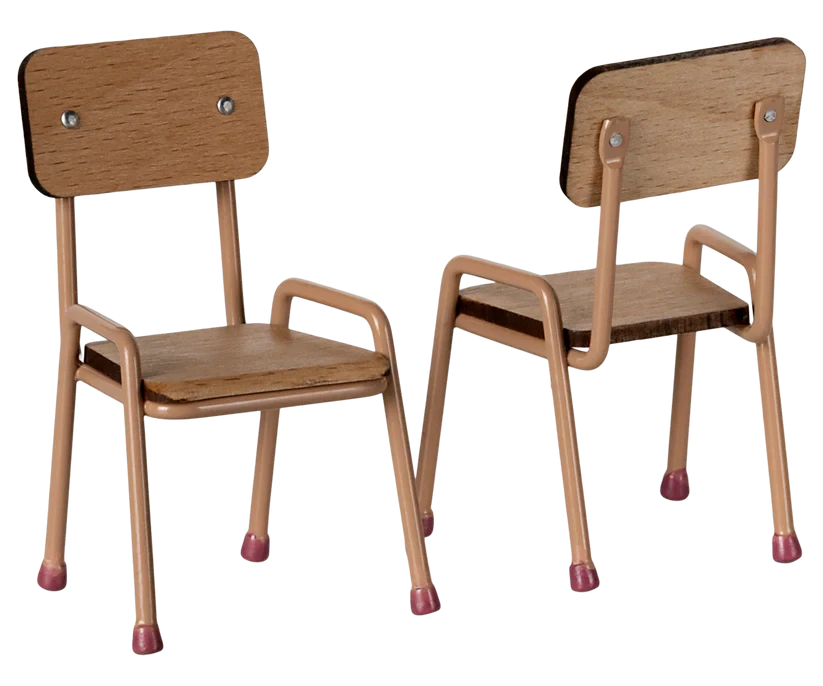 Maileg | Table and chair set, Mouse - Dark powder