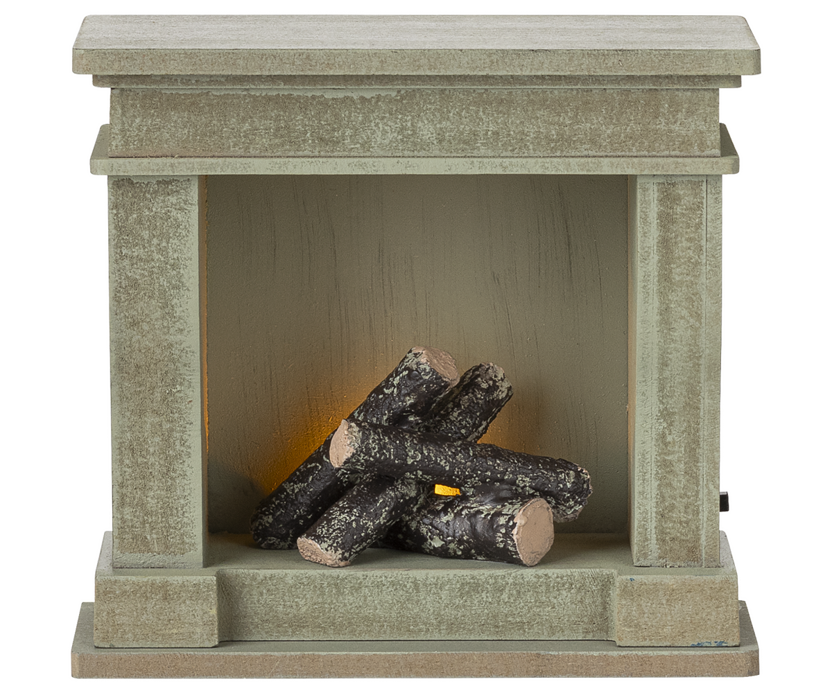 Maileg | Open Haard Miniatuur Dusty green