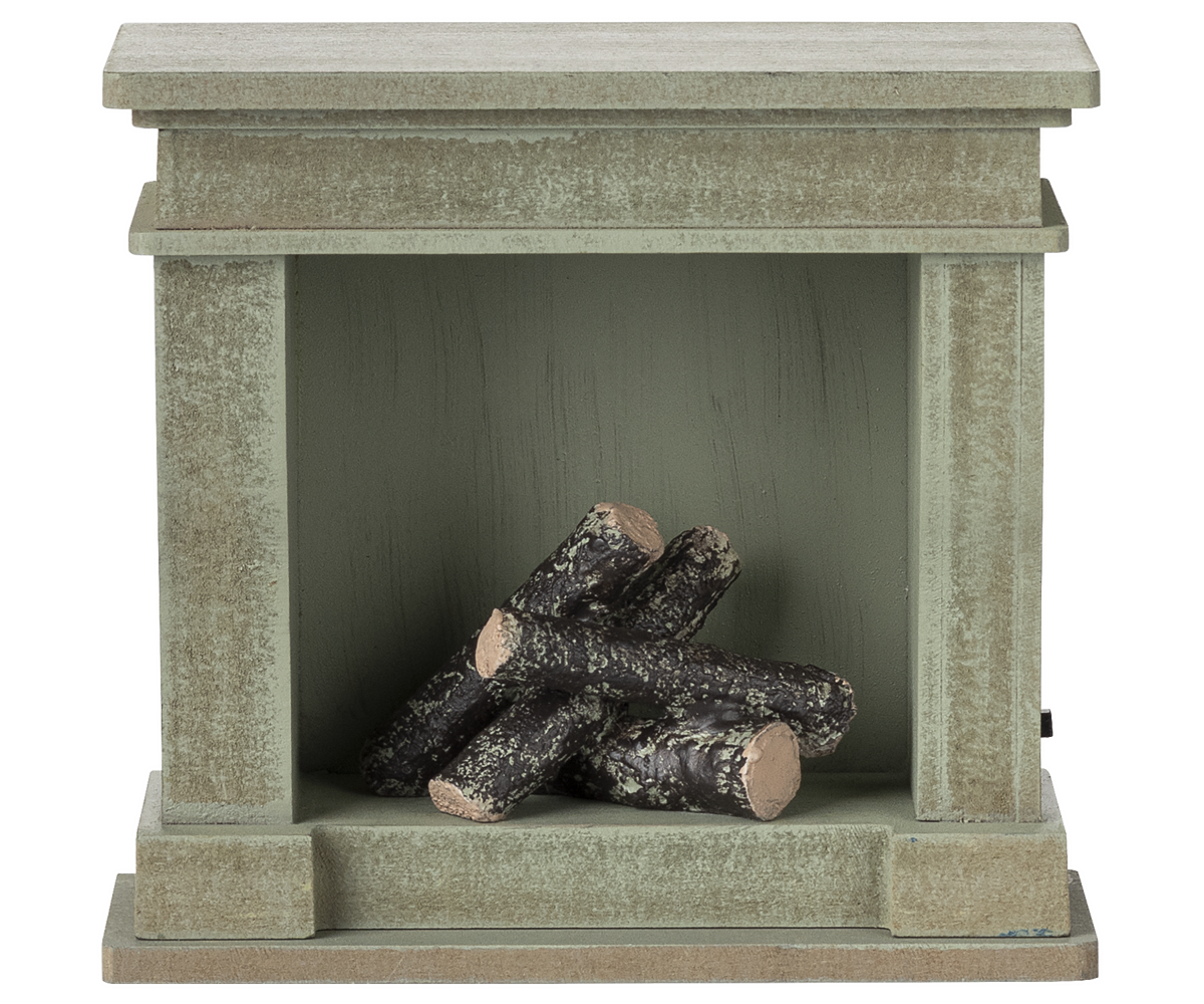 Maileg | Open Haard Miniatuur Dusty green