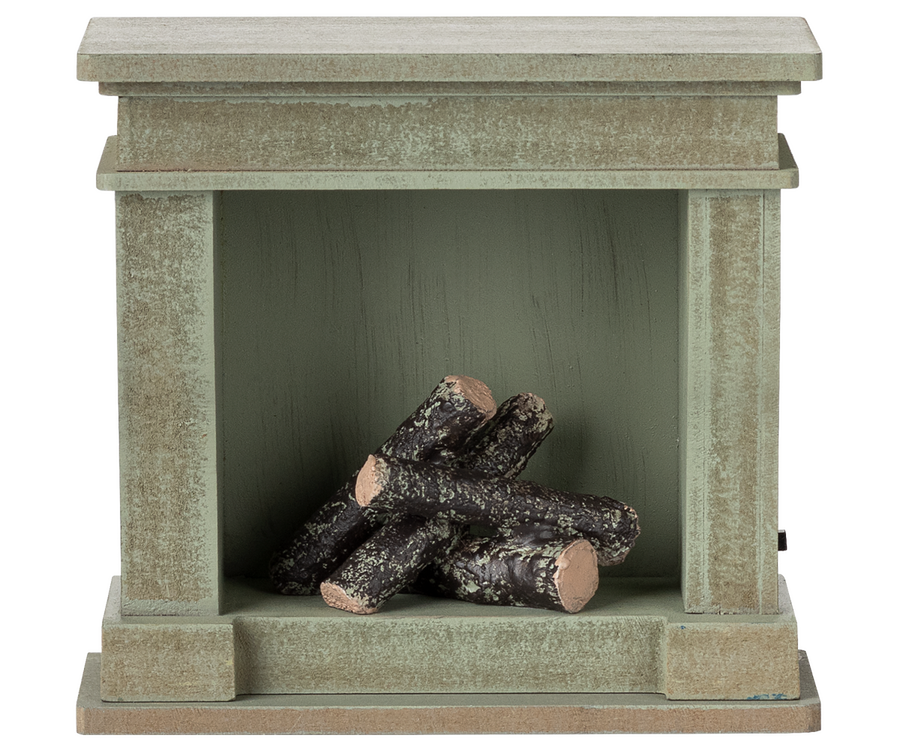 Maileg | Open Haard Miniatuur Dusty green