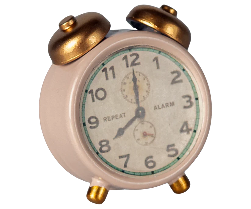 Maileg | Alarm Clock, Mouse - Powder