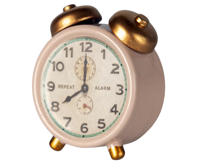 Maileg | Alarm Clock, Mouse - Powder