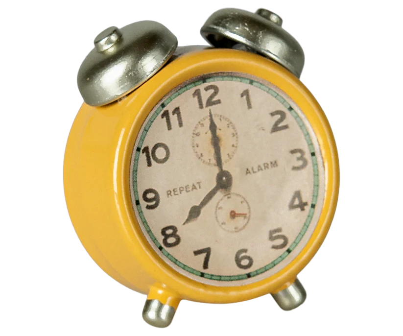 Maileg | Alarm Clock, Mouse - Yellow