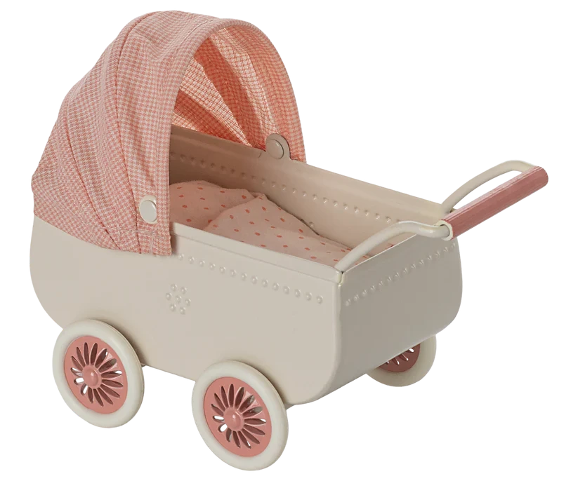 Maileg | Stroller, Mouse - Coral