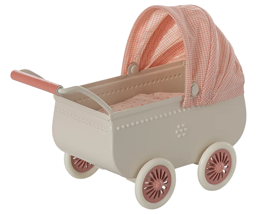 Maileg | Stroller, Mouse - Coral