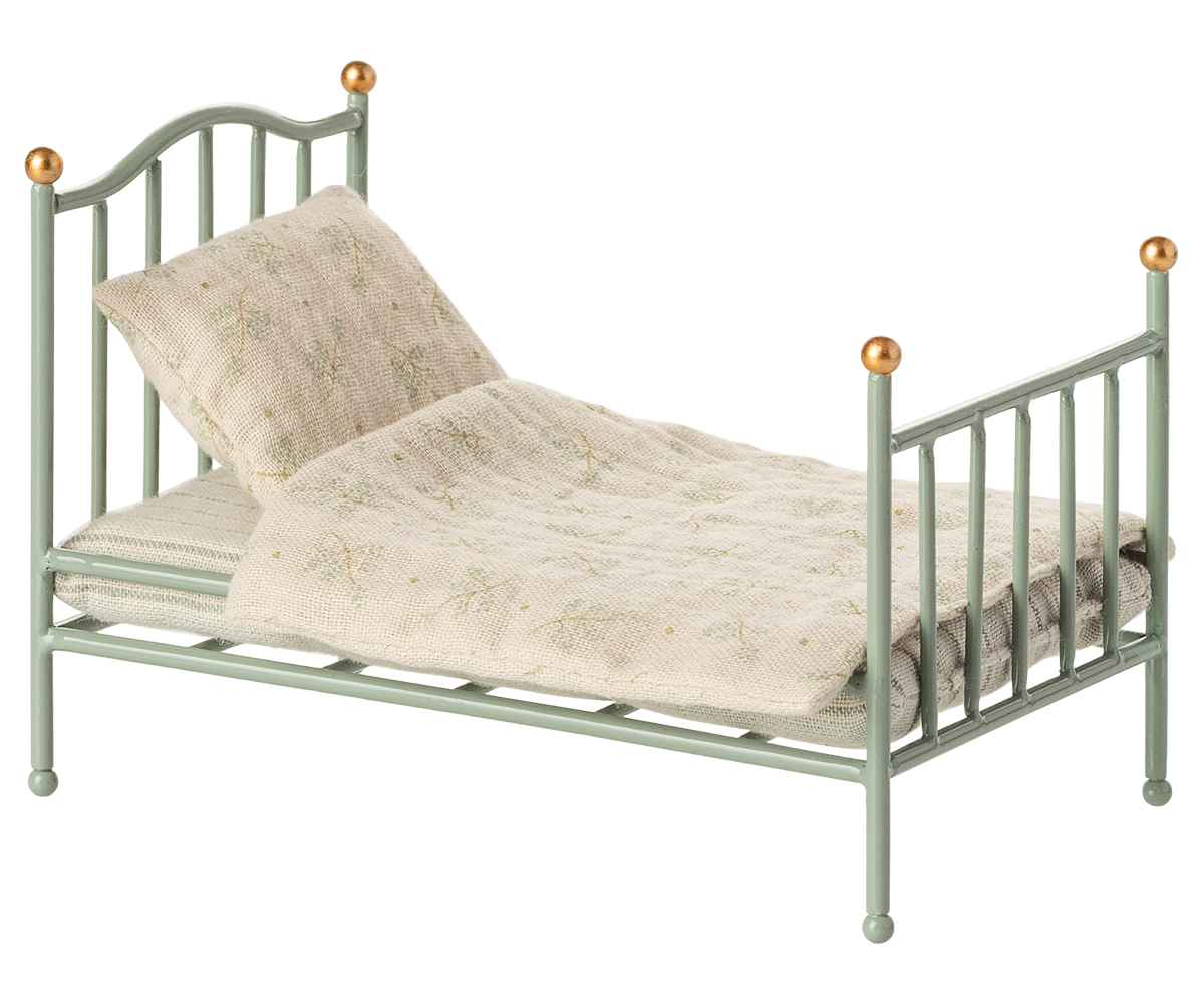 Maileg | Vintage Mint Single Bed for Mouse