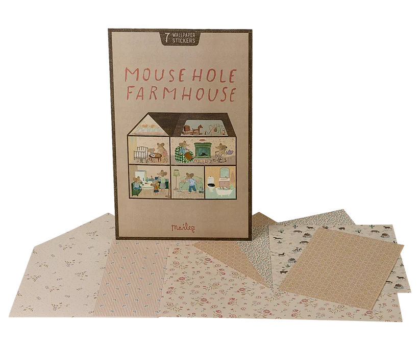 Maileg | Behang, Mouse hole Farmhouse