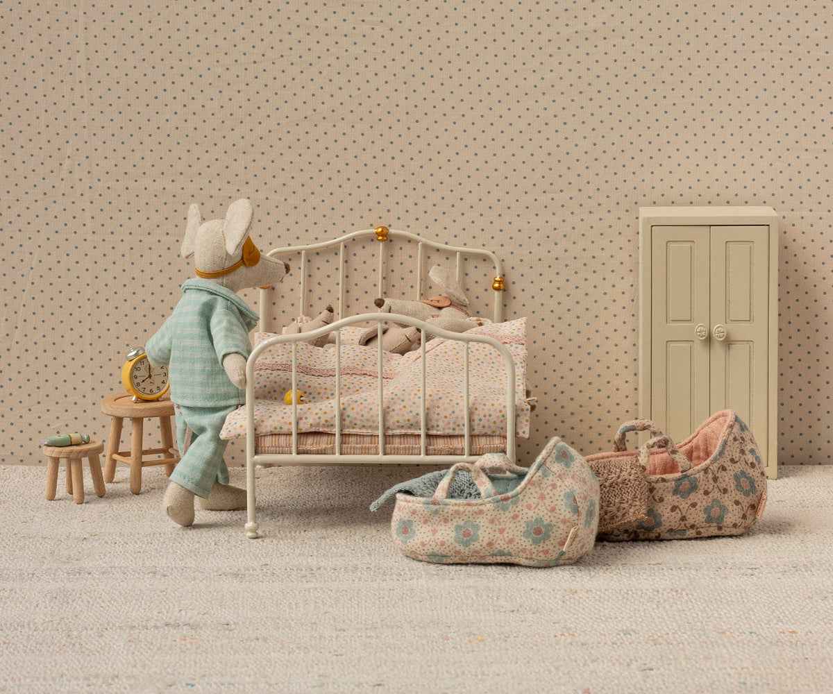 Maileg | Draagmand Baby Muis Blue
