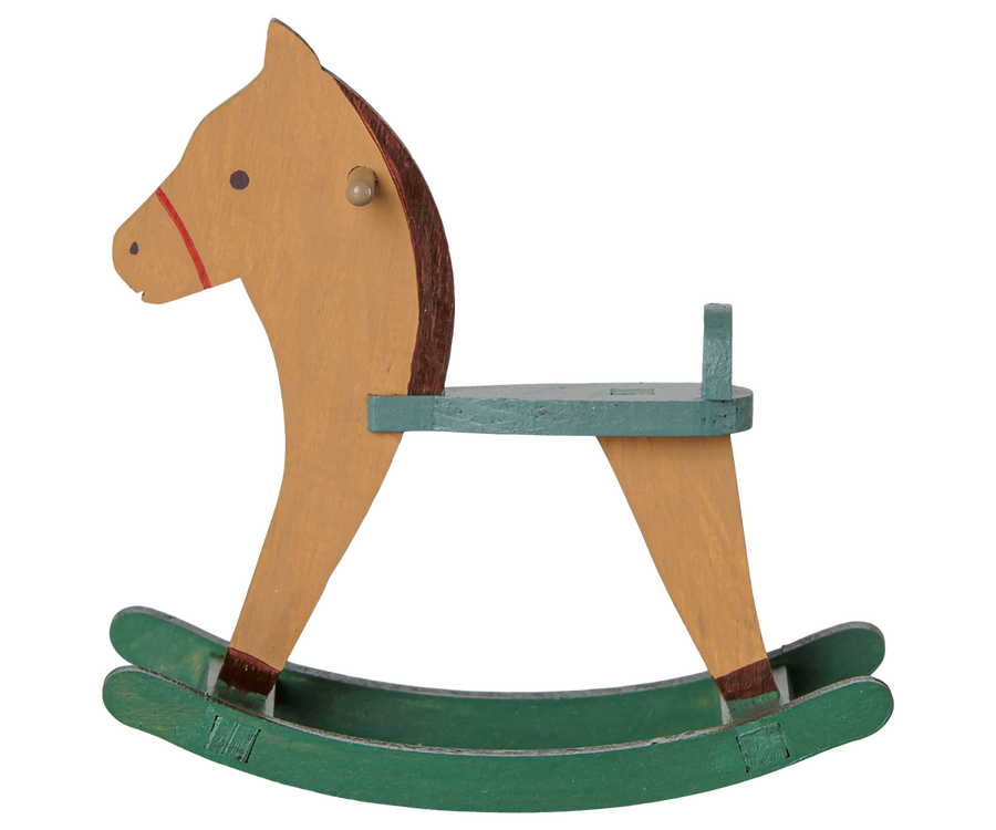 Maileg Rocking horse, Mouse - Light brown - poppen accessoires