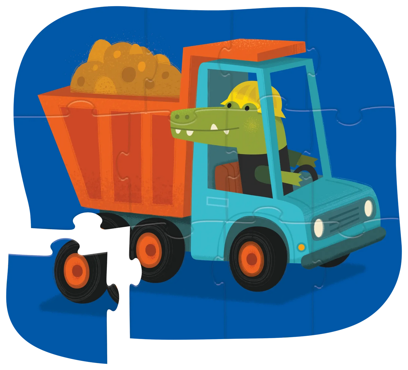 Crocodile Creek | Mini Construction Truck Puzzle, 12 Pieces