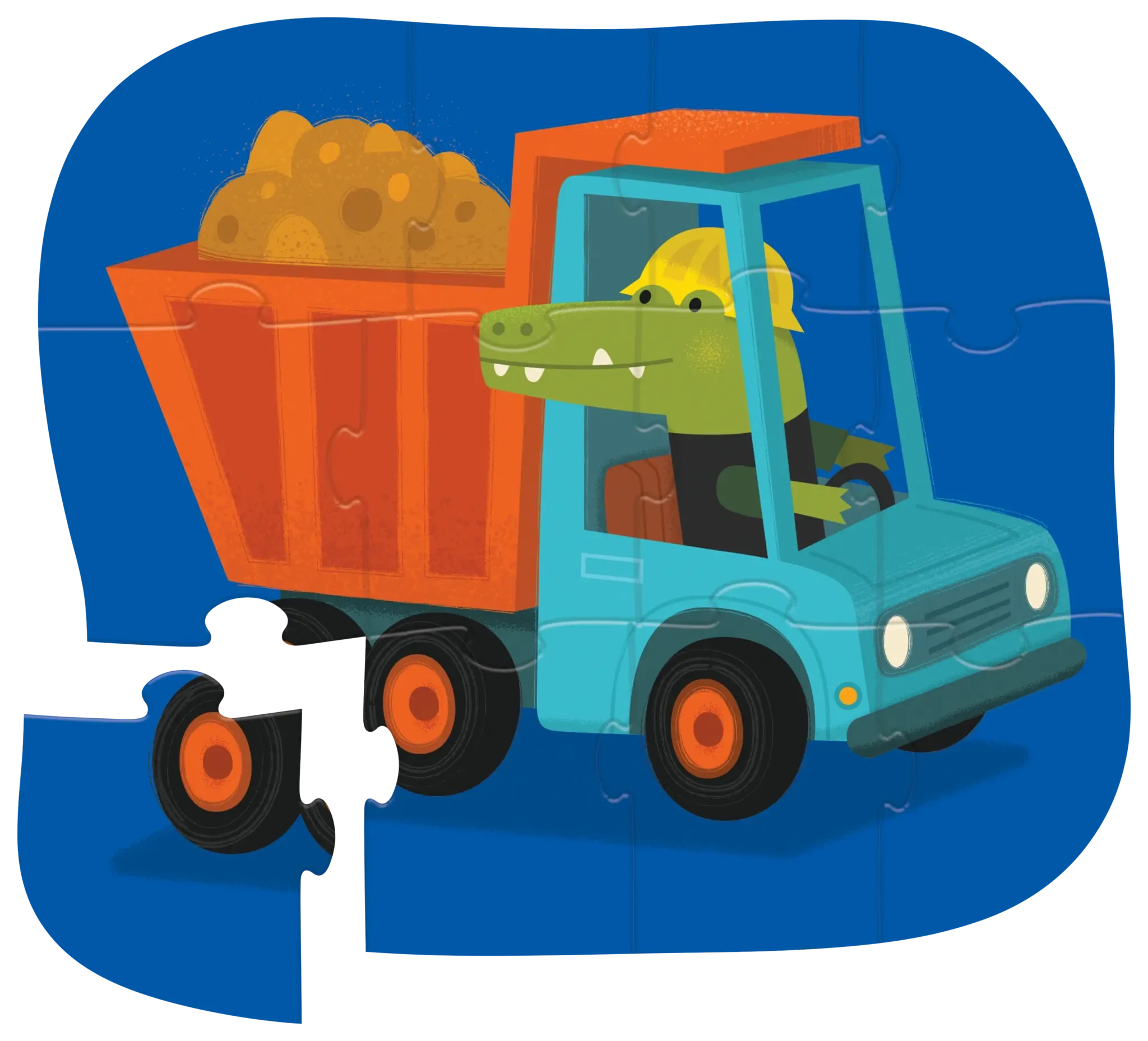Crocodile Creek | Mini Construction Truck Puzzle, 12 Pieces