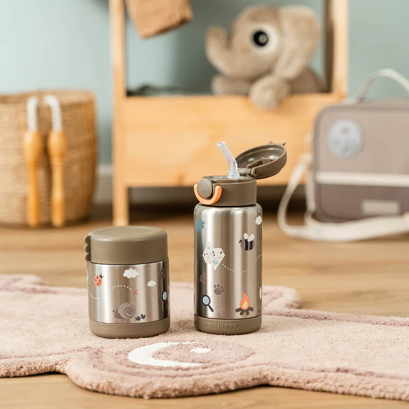 Done By Deer | thermos voedselcontainer tiny trails sand 300ml