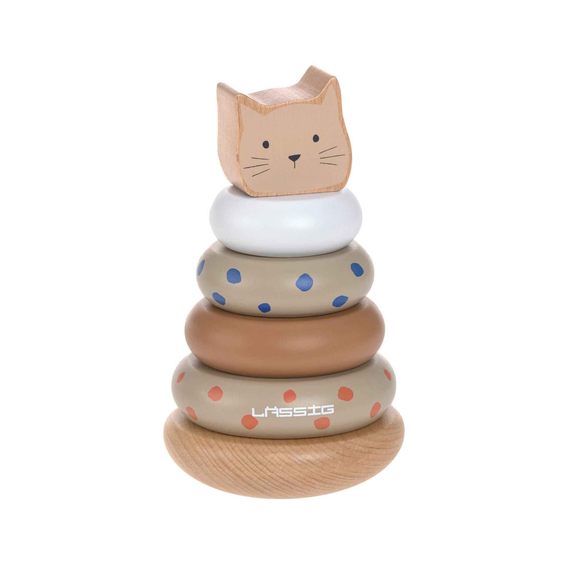 Laessig | Wooden Stacking Pyramid Little Mateys Cat