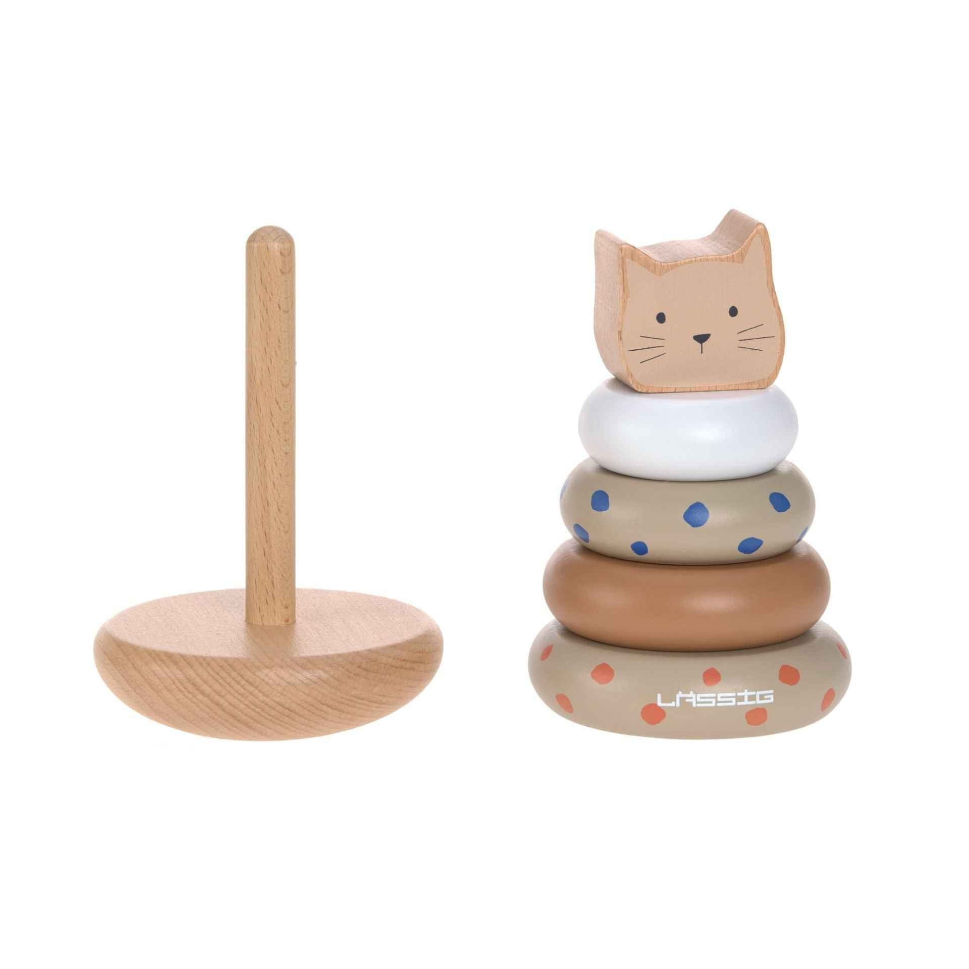 Laessig | Wooden Stacking Pyramid  Little Mateys Cat