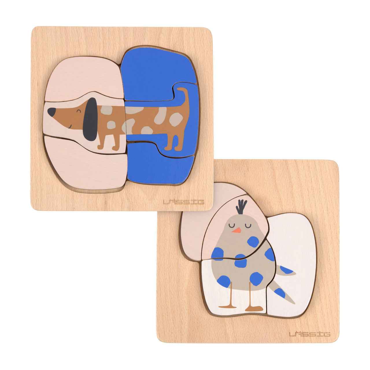 Laessig | Houten Puzzel Set Little Mateys Hond/Vogel