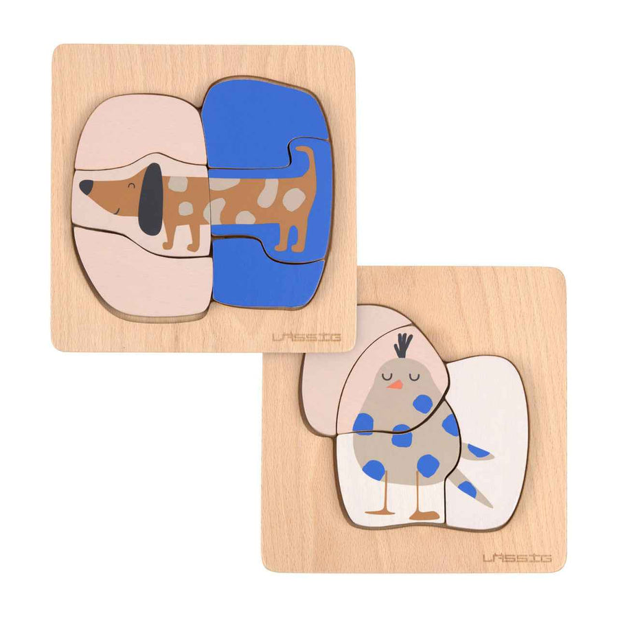 Laessig | Houten Puzzel Set Little Mateys Hond/Vogel