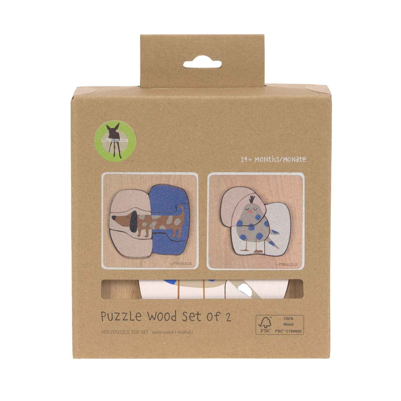 Laessig | Houten Puzzel Set Little Mateys Hond/Vogel