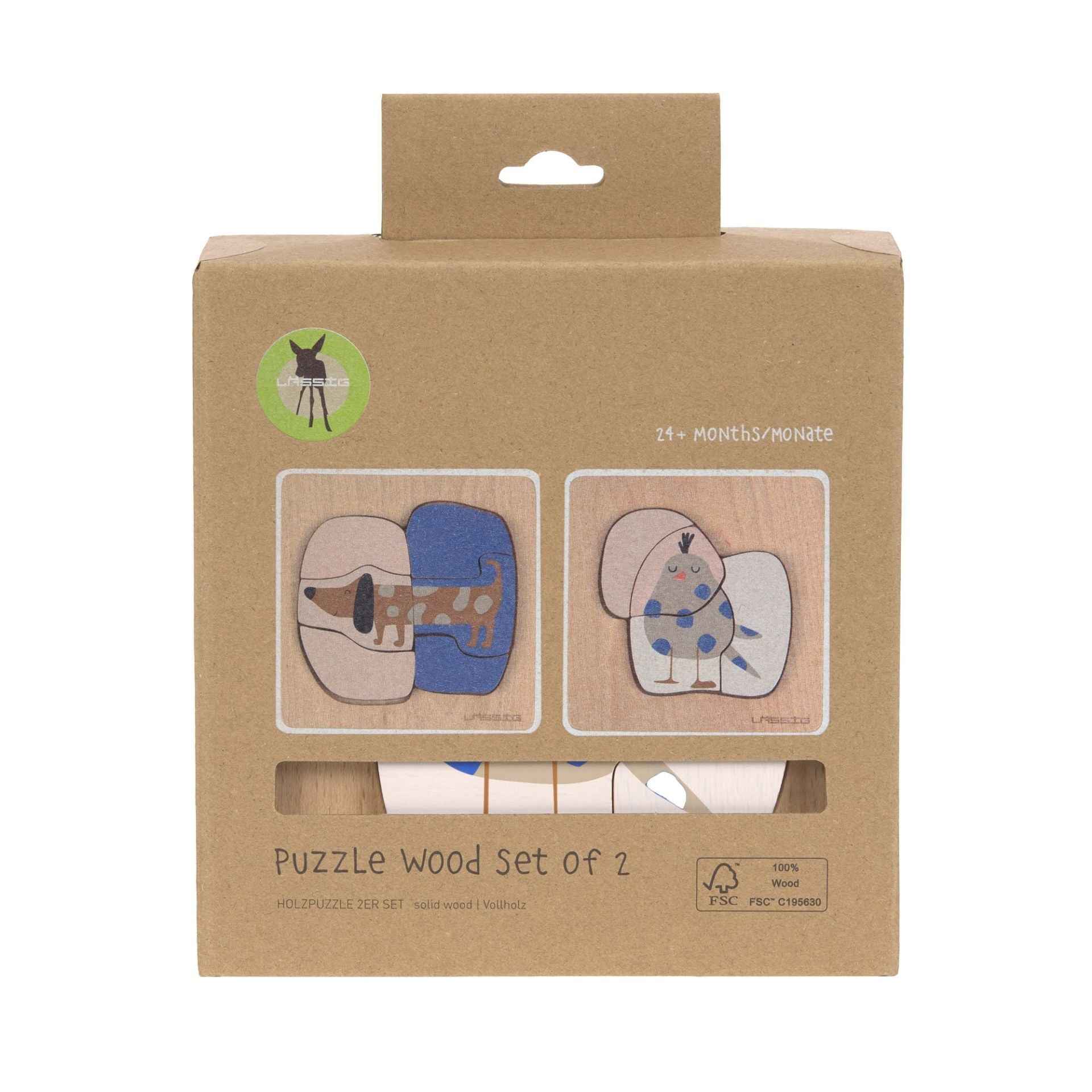 Laessig | Houten Puzzel Set Little Mateys Hond/Vogel