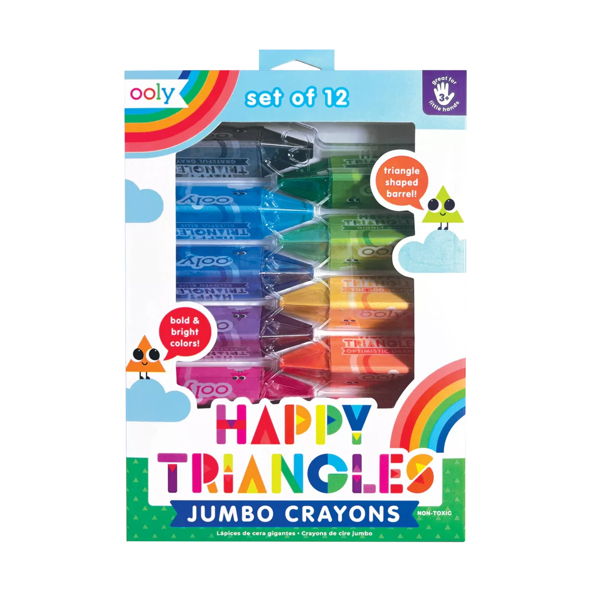 Ooly | Happy Triangles Jumbo Krijtjes Set Van 12
