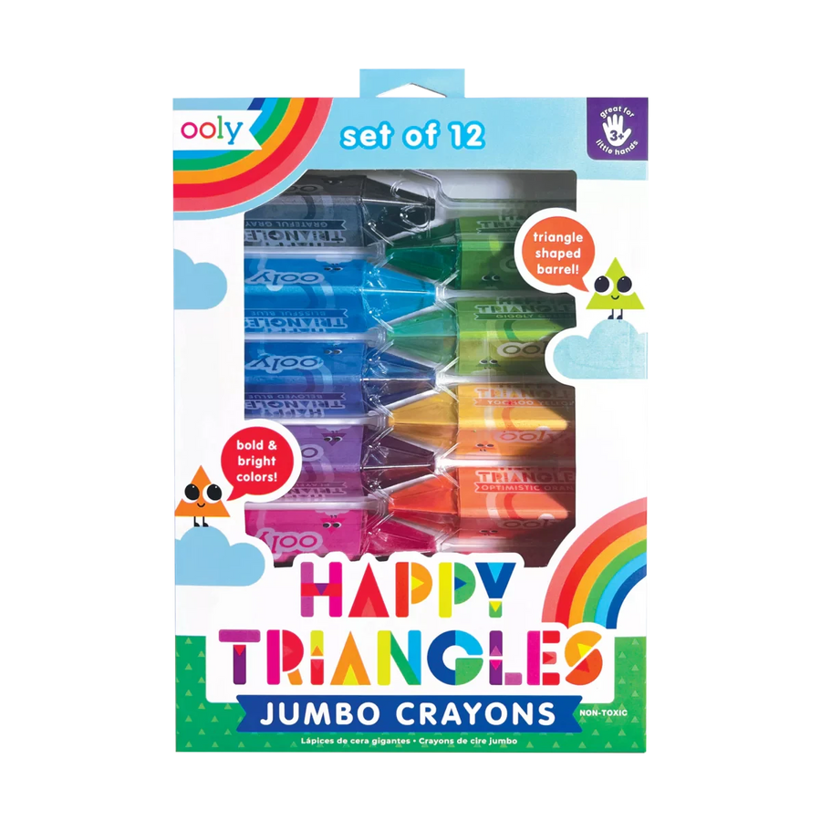 Ooly | Happy Triangles Jumbo Krijtjes Set Van 12