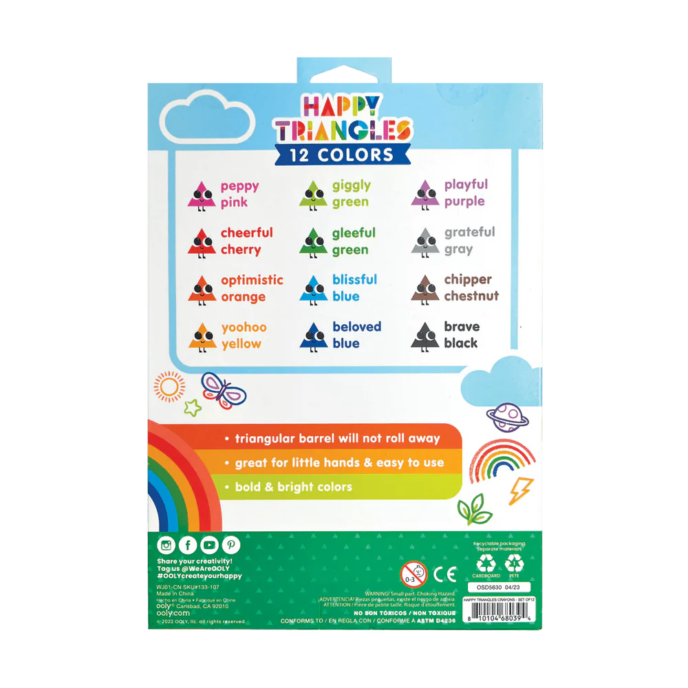 Ooly | Happy Triangles Jumbo Krijtjes Set Van 12