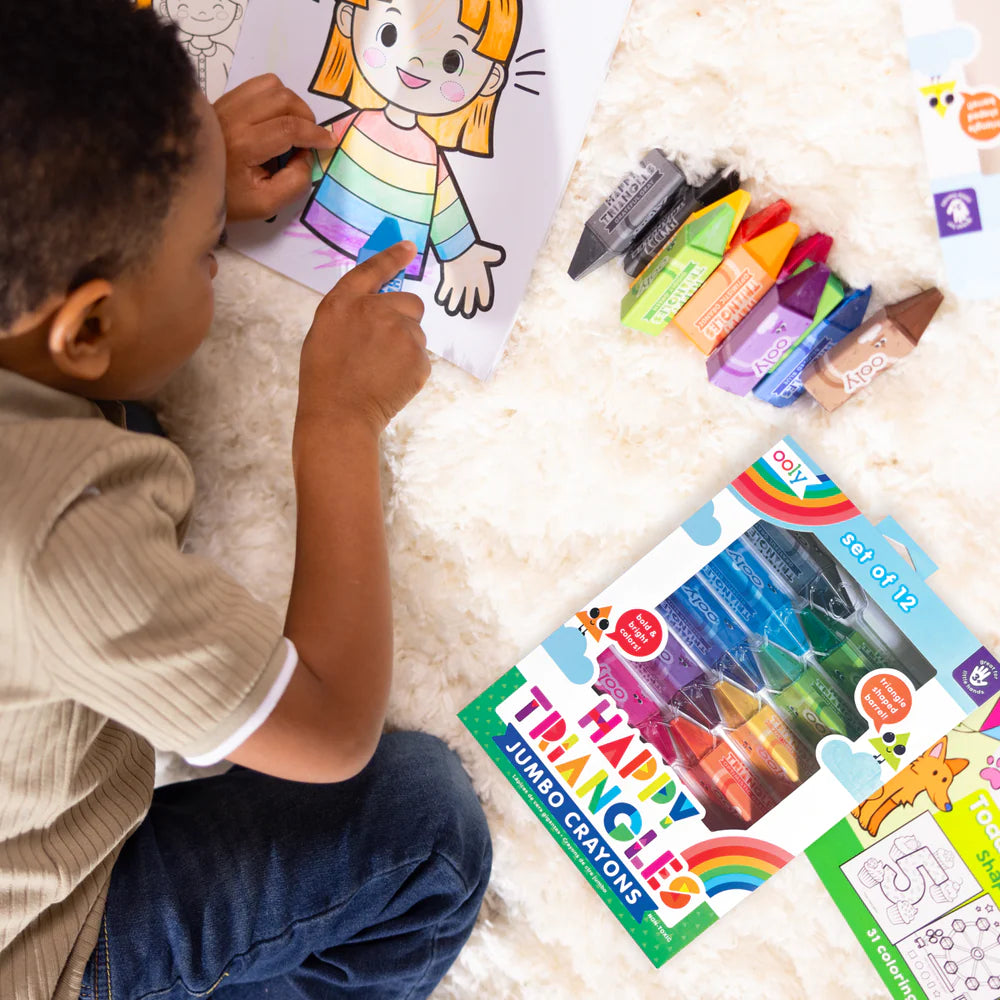 Ooly | Happy Triangles Jumbo Krijtjes Set Van 12