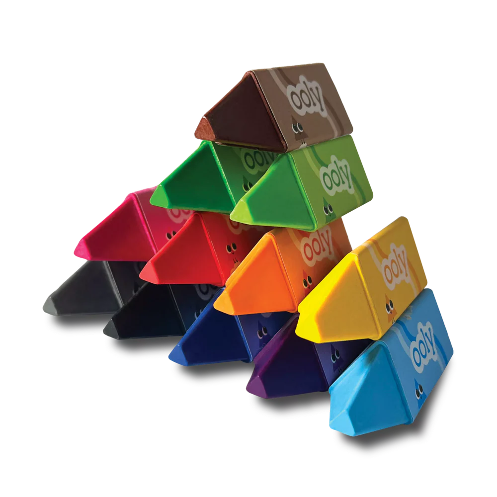 Ooly | Happy Triangles Jumbo Krijtjes Set Van 12