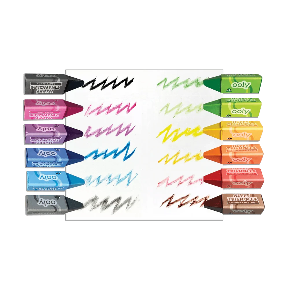 Ooly | Happy Triangles Jumbo Krijtjes Set Van 12