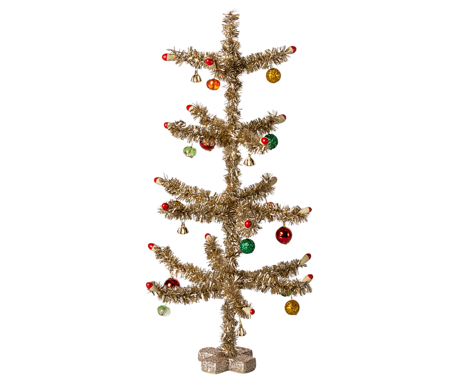 Maileg Christmas tree gold red and green decoration - poppen accessoires